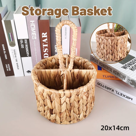 Handmade Woven Round Storage Basket 1PC