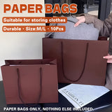 10PCS Clothing Gift Bags Durable Kraft Paper Shopping & Packaging