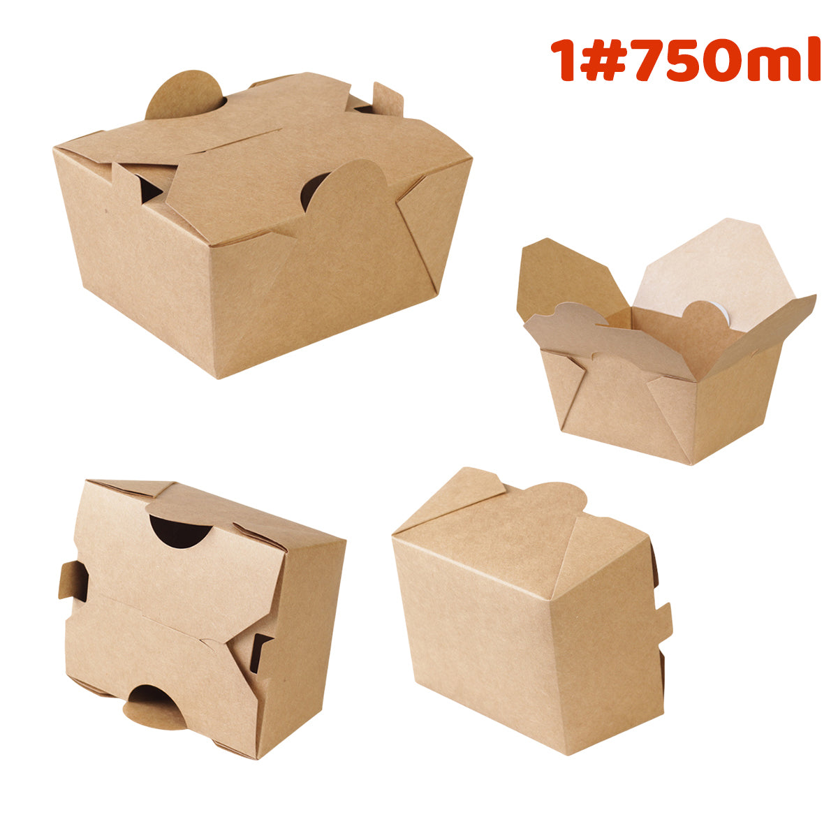 Disposable Kraft Paper Food Boxes With Lid Fried Chicken Fast Food