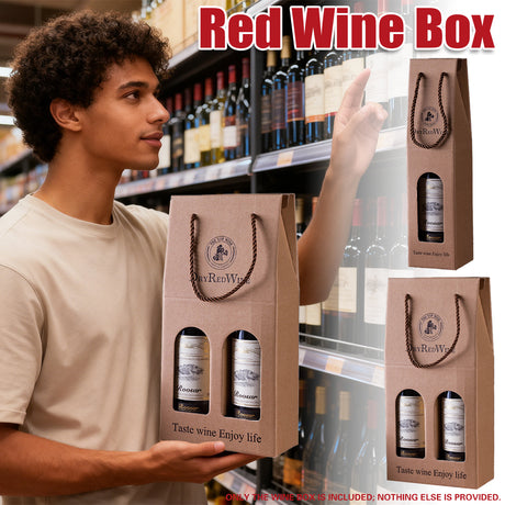 Handheld Wine Gift Box Single or Double Bottles Corrugated Cardboard Durable