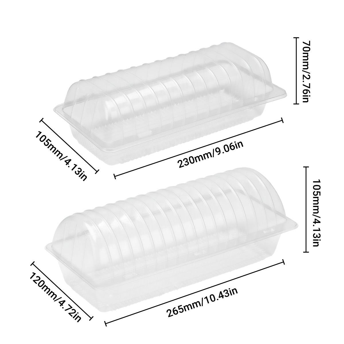 100PCS Disposable Transparent Food Grade Cake Pastry Takeaway Boxes