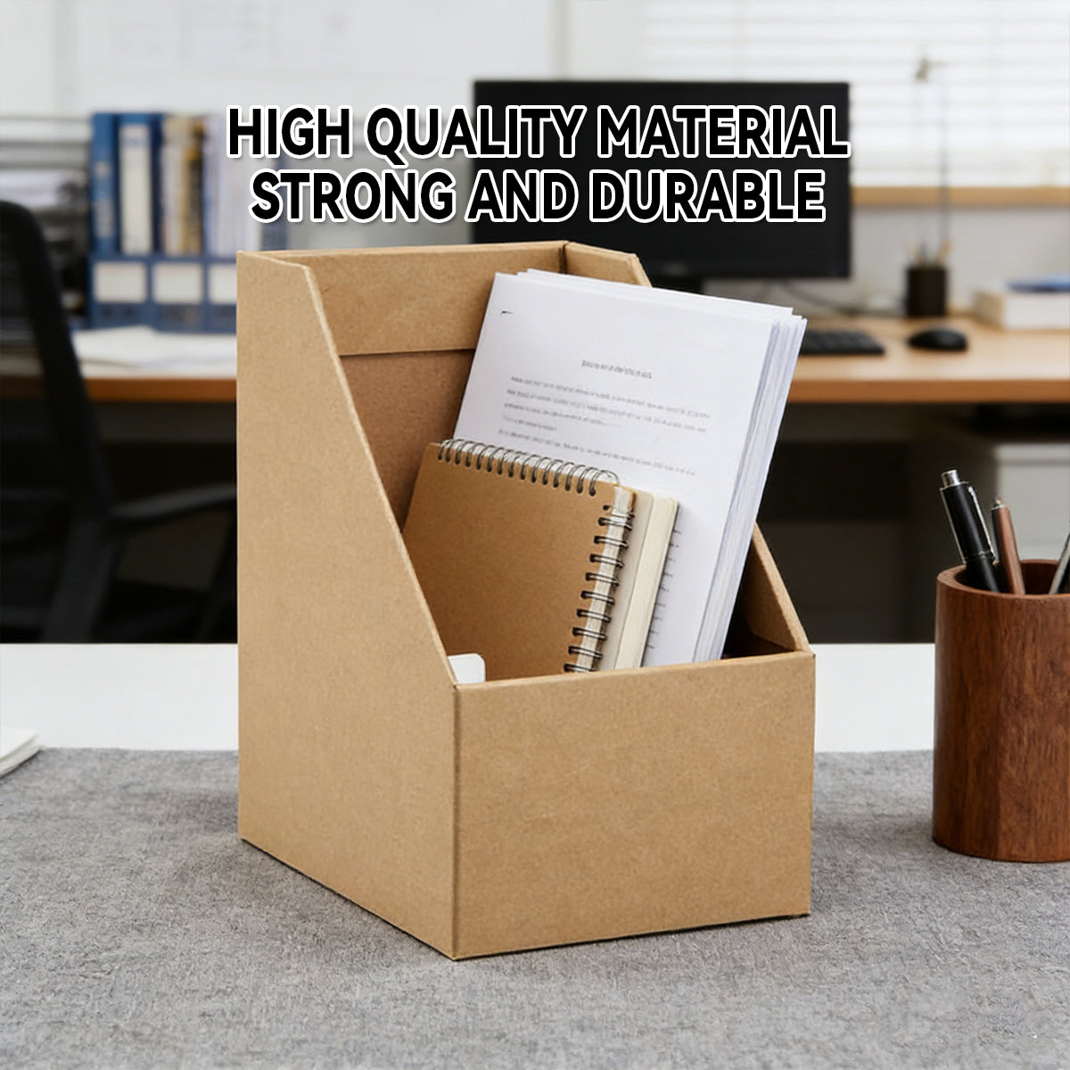 Kraft Paper Desktop Storage Boxes Document Organiser 6PCS