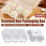100PCS Disposable Food Containers 4 or 6 Grid Takeaway Meal Boxes