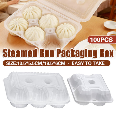 100PCS Disposable Food Containers 4 or 6 Grid Takeaway Meal Boxes