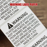Anti-Choking Warning Labels Water-Based Adhesive Safety Stickers