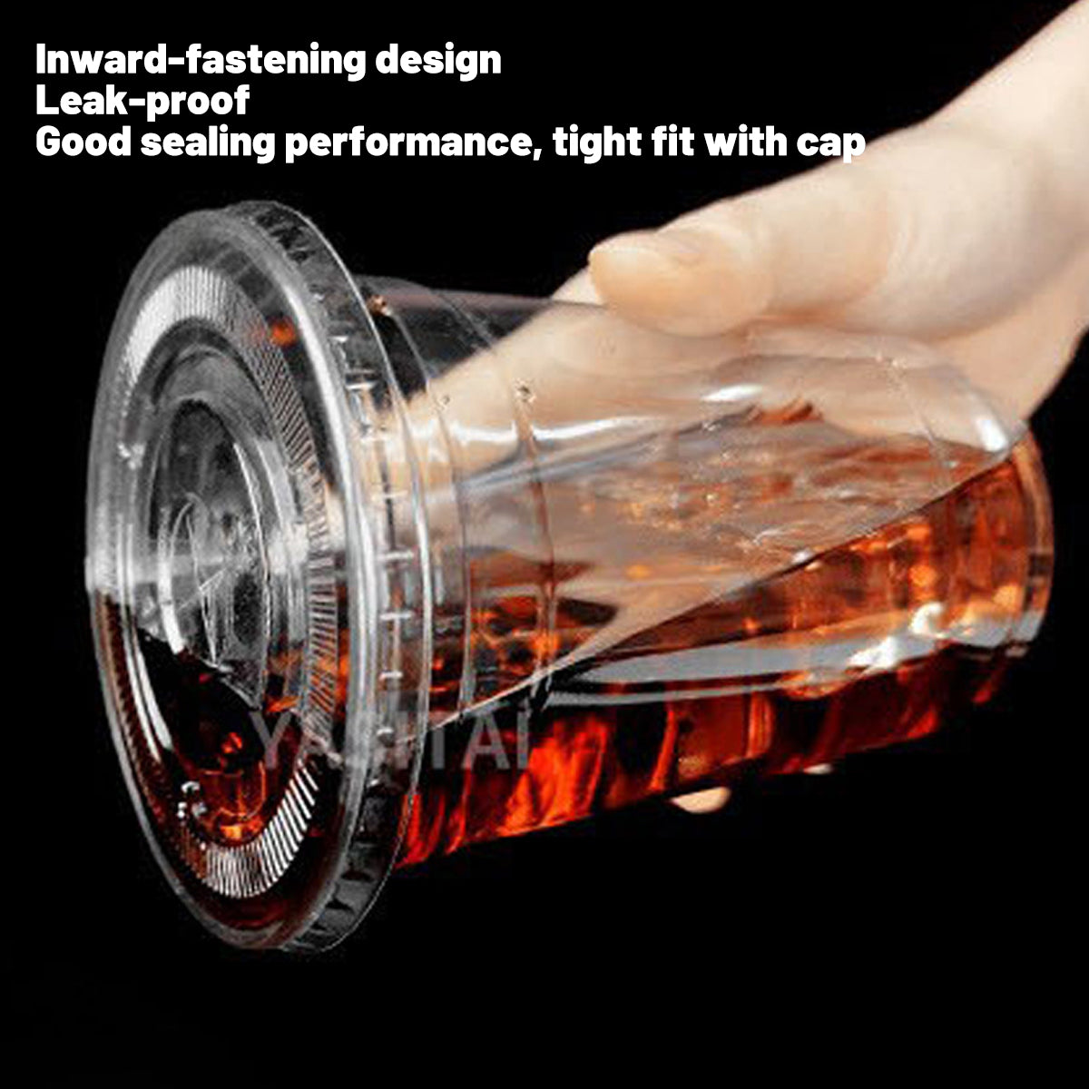 250Sets Transparent Drinking Cups with Lids 400ml Food-Grade