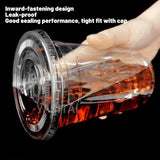 250Sets Transparent Drinking Cups with Lids 400ml Food-Grade