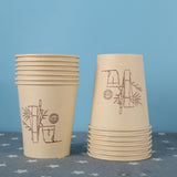 500PCS 9oz Bamboo Pulp Disposable Paper Coffee Cups