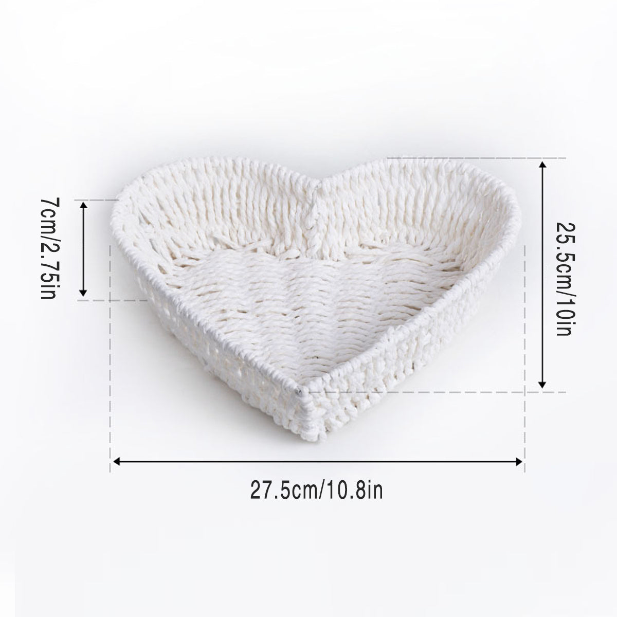 Woven Storage Basket Heart Shaped 1Pack