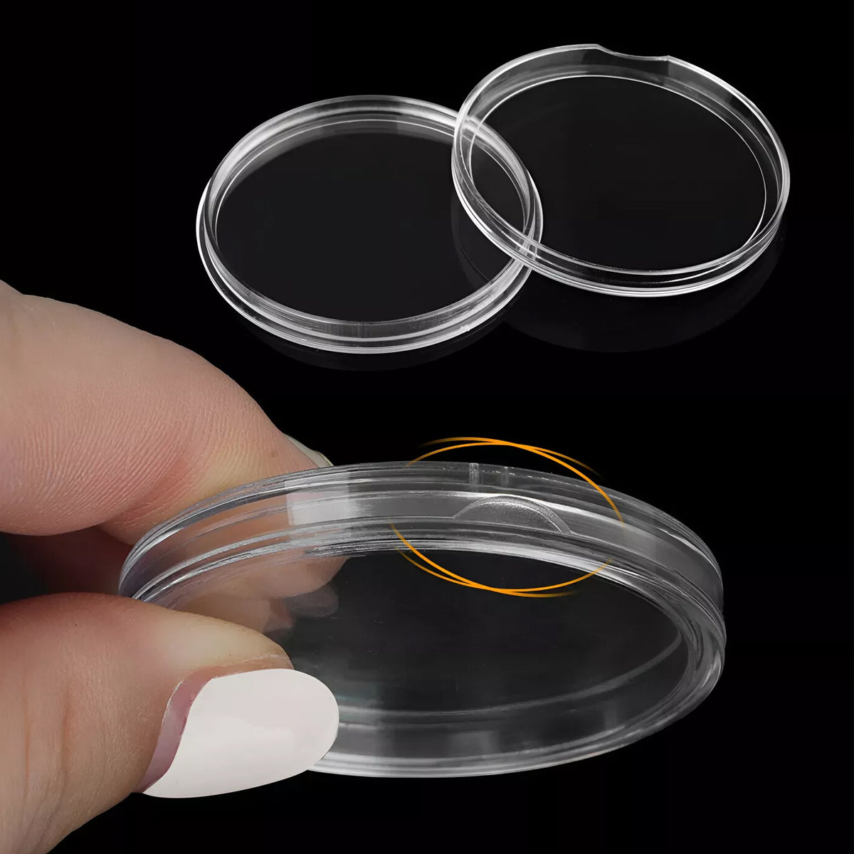 100pcs 40mm Round Coin Boxes Storage Protection Case