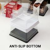 50PCS Transparent Cake Packaging Boxes 12x12x6.5cm PET Bakery Boxes