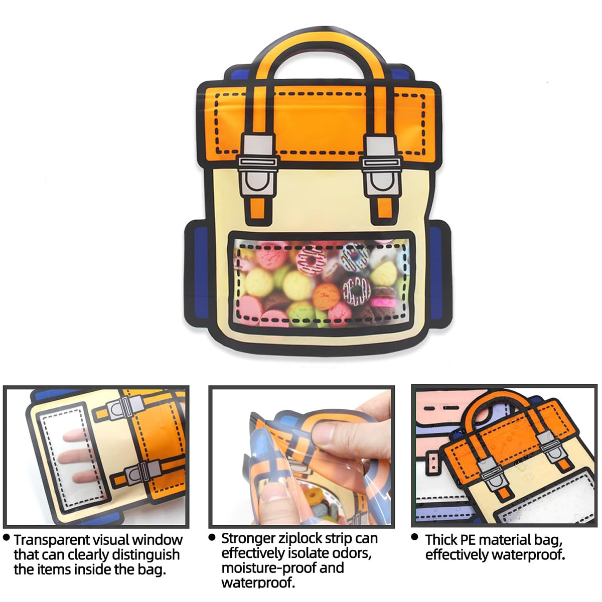 50pcs Clear Gift Bags Small Snack Toy Storage Pouch