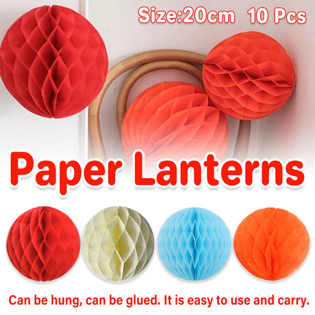 Honeycomb Tissue Paper Ball Party Decorations 10PCS