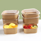 50PCS Disposable Square Food Containers with Lids 750ml Leak-Proof Kraft