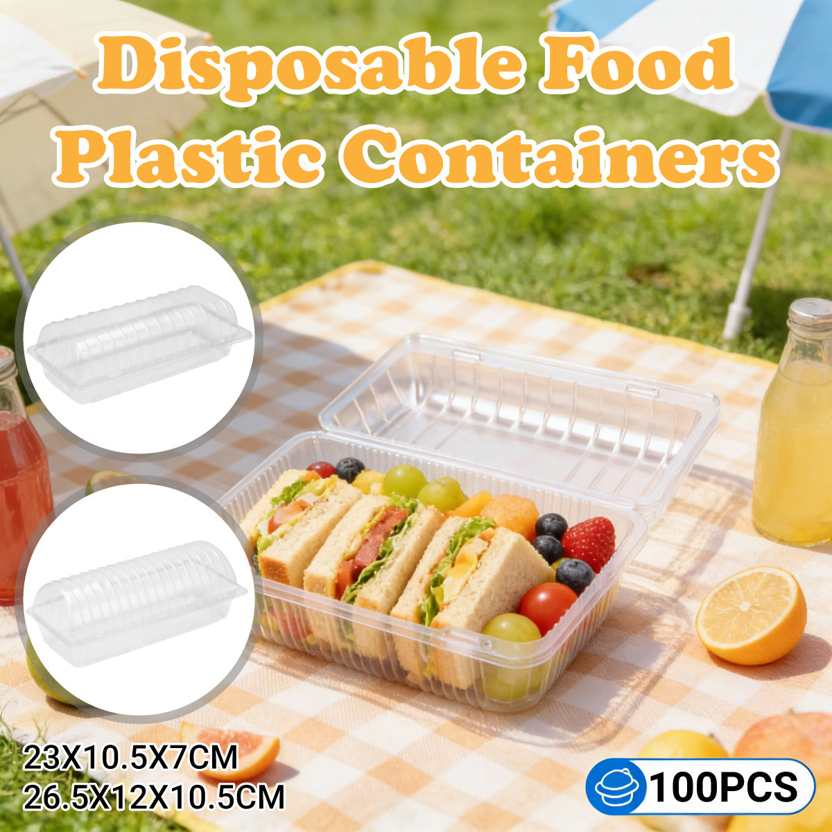 100PCS Disposable Transparent Food Grade Cake Pastry Takeaway Boxes