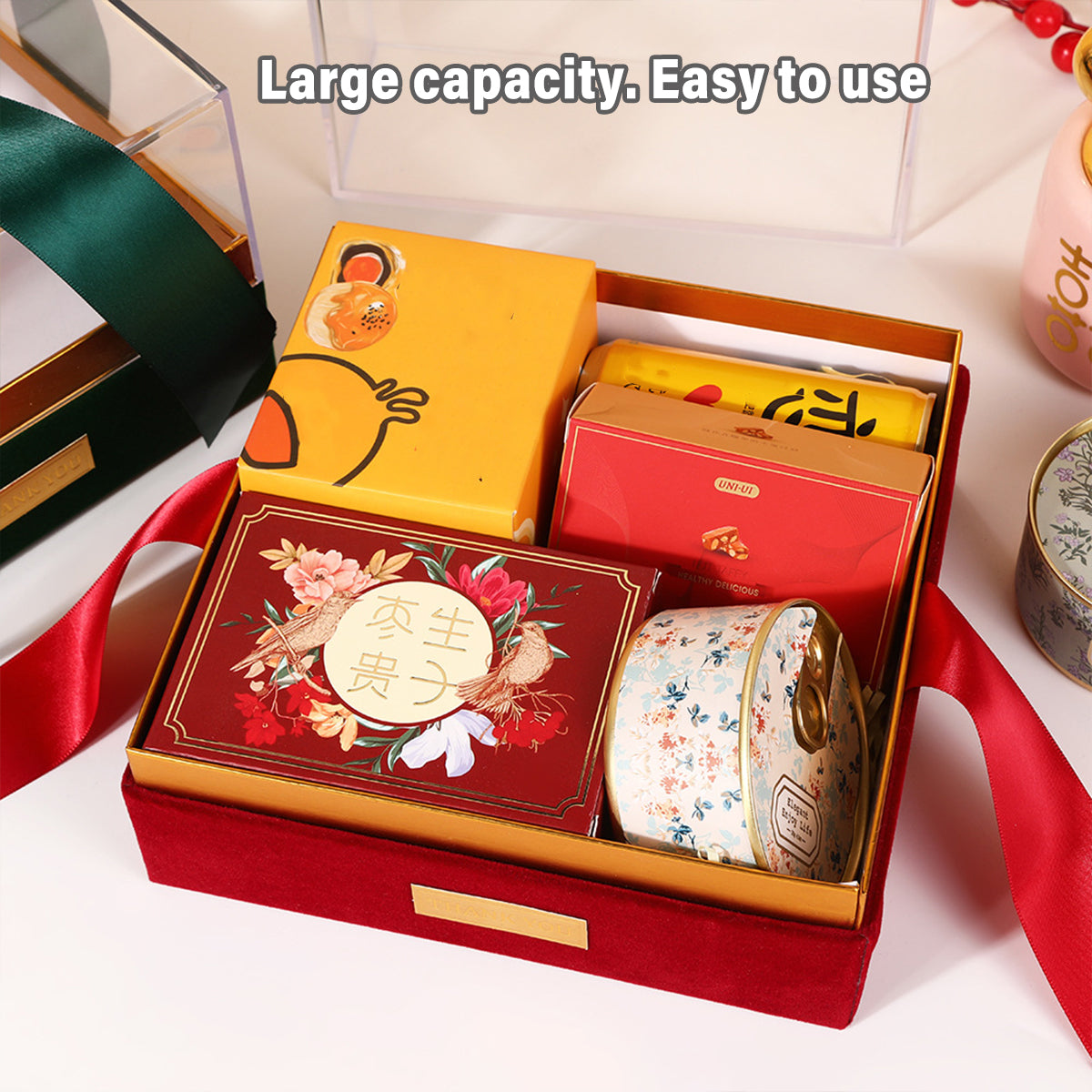 Clear Acrylic Gift Box with Bow for Display Packaging