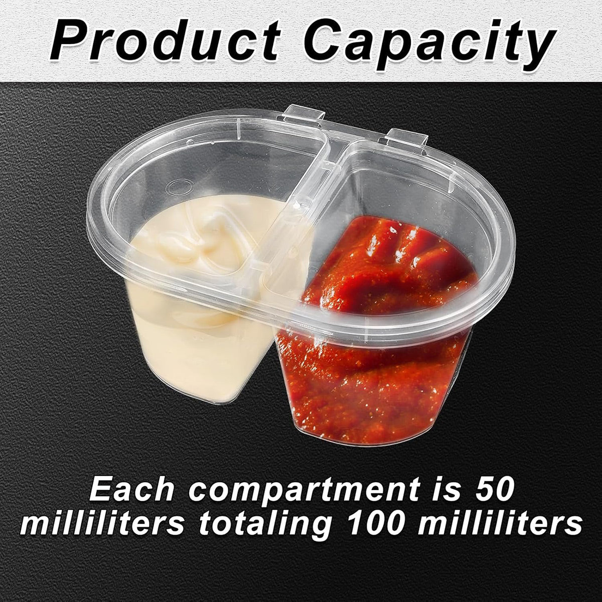 50 Pcs Takeaway Sauce Cup Clear Leak Proof FoodGrade Restaurant Home