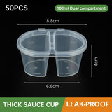 50 Pcs Takeaway Sauce Cup Clear Leak Proof FoodGrade Restaurant Home