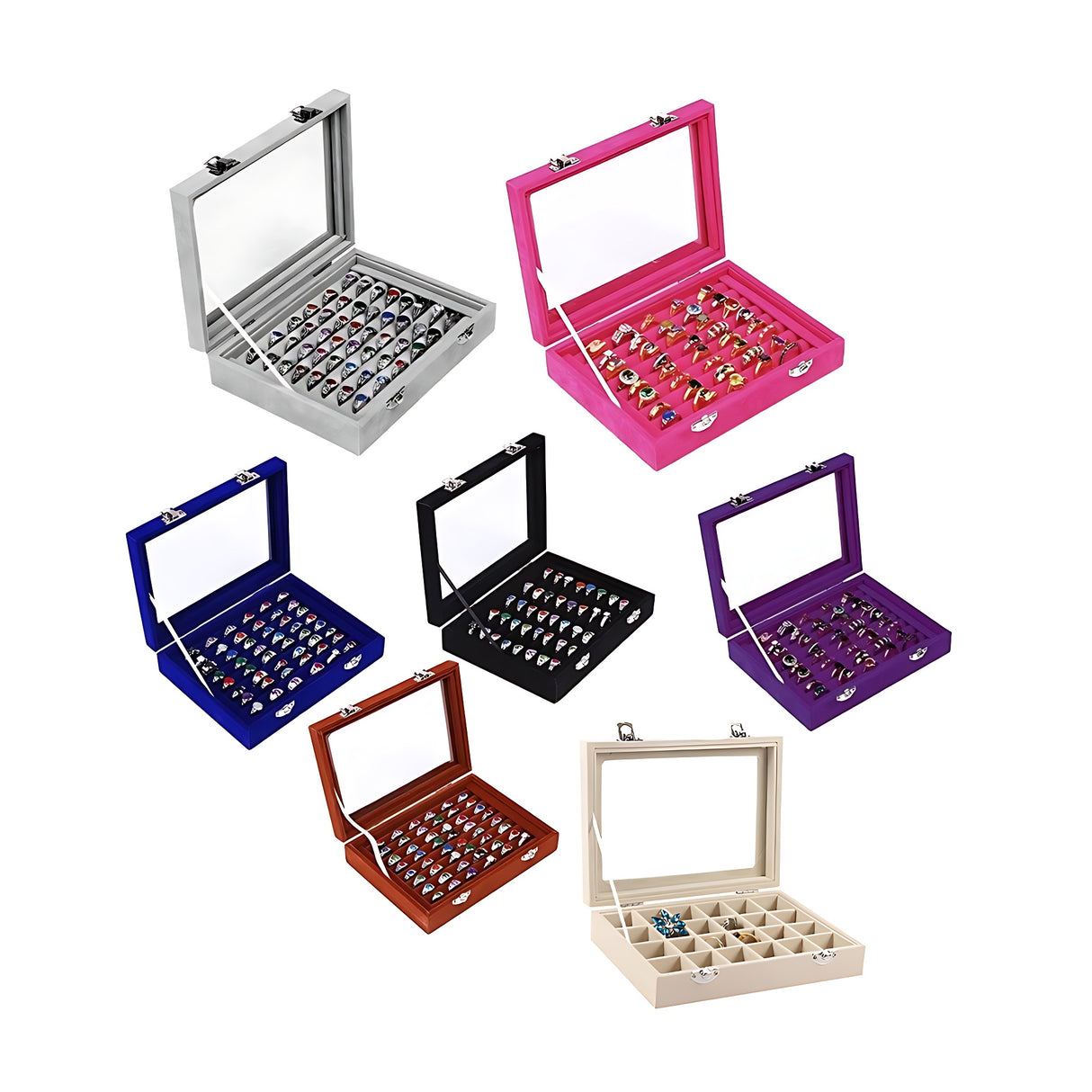 Velvet Jewelry Display Box 1PC 7Colours