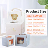 Cake Boxes with Handles 30-50PCS 3Sizes Bear