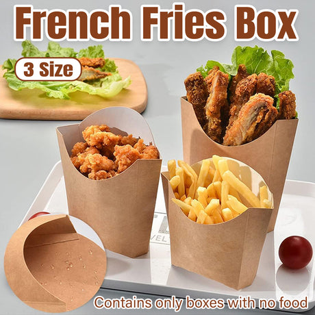 Kraft Paper French Fries Box 100PCS