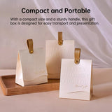 50PCS Leather Handheld Gift Bags Reusable with Handle for Events