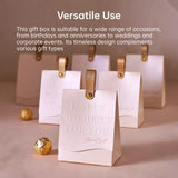 50PCS Leather Handheld Gift Bags Reusable with Handle for Events