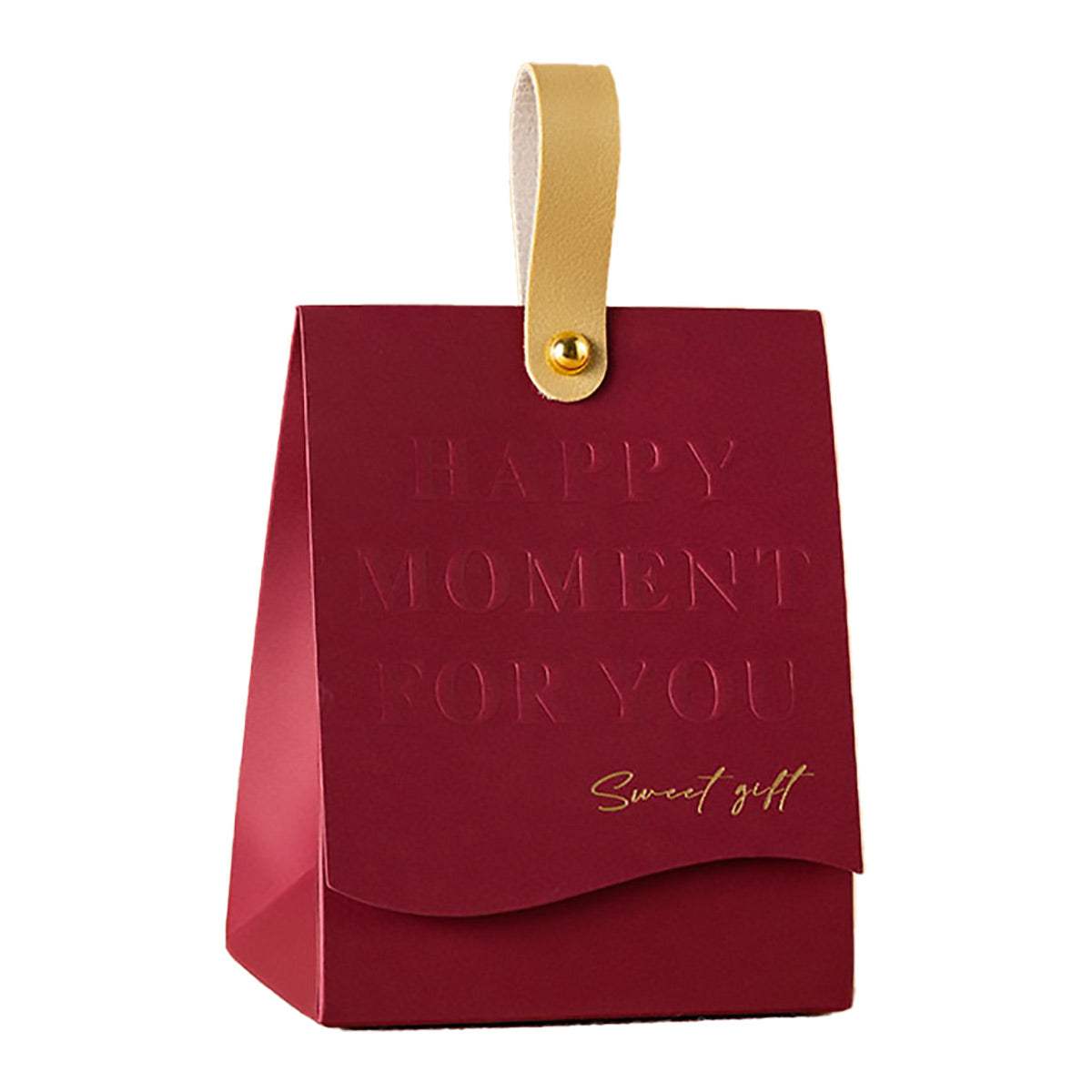 50PCS Leather Handheld Gift Bags Reusable with Handle for Events