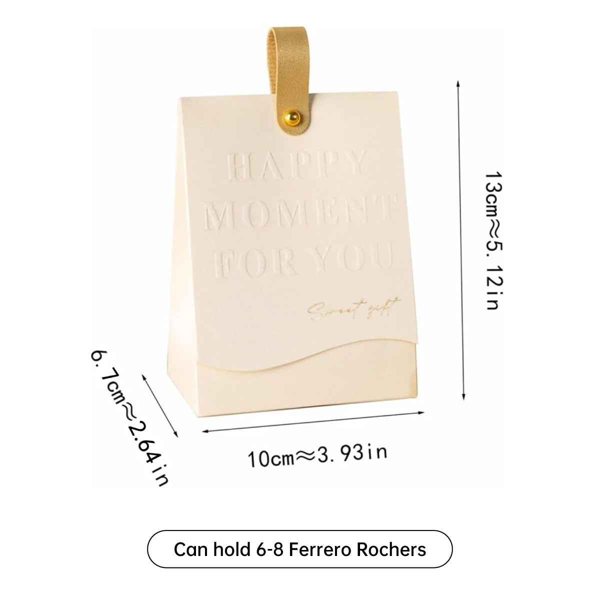 50PCS Leather Handheld Gift Bags Reusable with Handle for Events