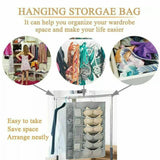 24 Grids Double-Sided Hanging Storage Bag 1PC 2Colours No-woven Fabric - Discount Packaging Warehouse