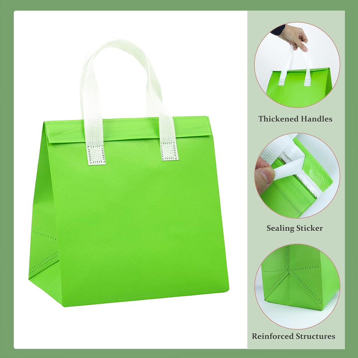 50PCS Coffee Takeaway Packaging Bags with Handle Self-Adhesive Durable