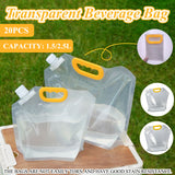 20PCS Large Capacity Portable Transparent Beverage Bags Outdoor Use