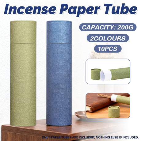 10PCS Incense Paper Tubes 200g Durable Storage in 2 Colours