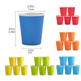 300PCS 6 Colours Disposable Paper Cups Food-Grade Hot and Cold