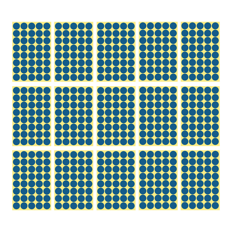 8/13/25/50mm Round Sticker Dots Adhesive Labels Cool-toned