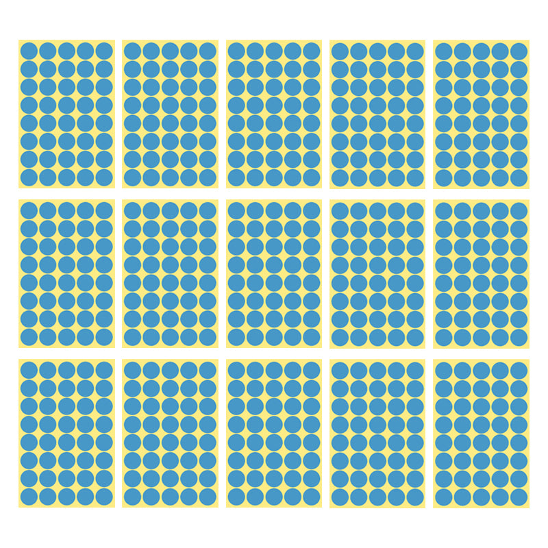 8/13/25/50mm Round Sticker Dots Adhesive Labels Cool-toned