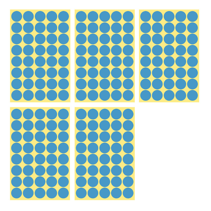 8/13/25/50mm Round Sticker Dots Adhesive Labels Cool-toned