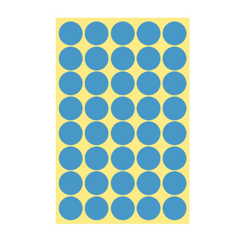 8/13/25/50mm Round Sticker Dots Adhesive Labels Cool-toned
