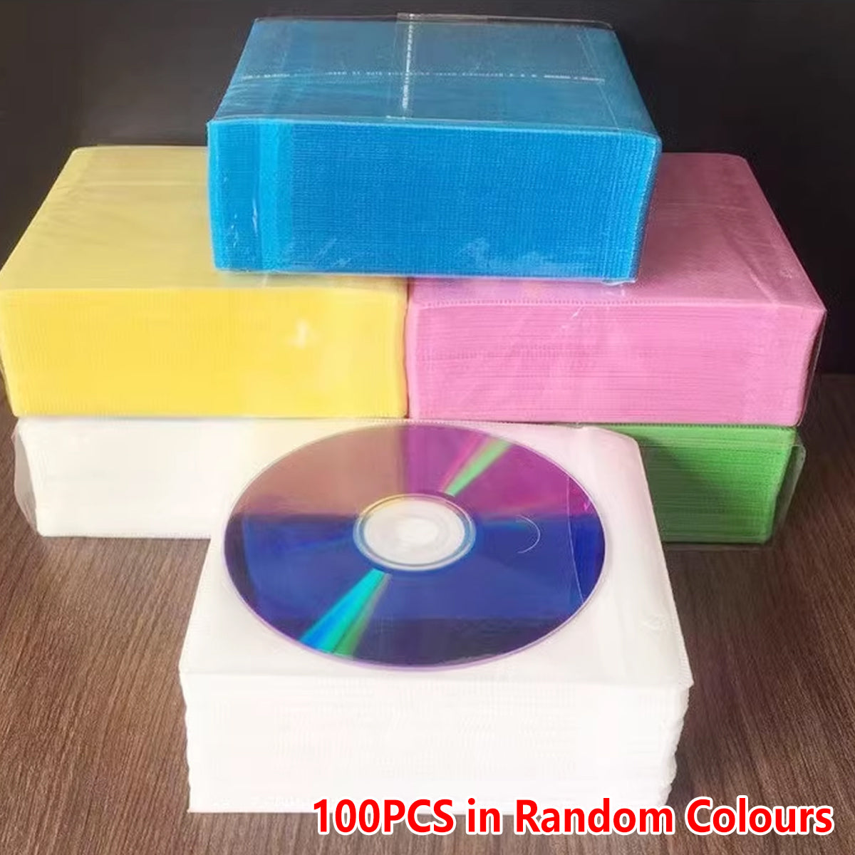 Premium White CD DVD Double Sided Plastic Sleeves 100PCS