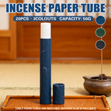 20PCS Incense Paper Tubes 50G Capacity Blue Green Black Durable