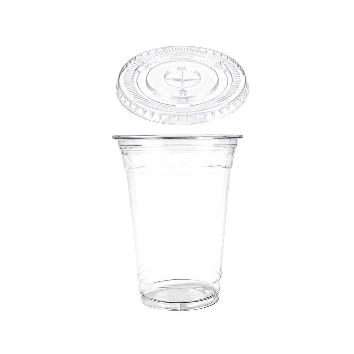 250Sets Transparent Drinking Cups with Lids 400ml Food-Grade