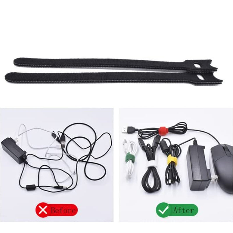 10/20/50x Cable Ties Hook and Loop Cable Ties Organiser Cords