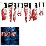 8 Pcs Hanging Bloody Knives Halloween Garland Decoration