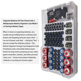 93 Slot Battery Storage Organizer Holder with Tester