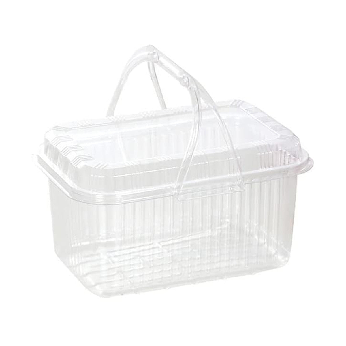 20pcs Transparent Plastic Fruit Boxes Handbasket Style