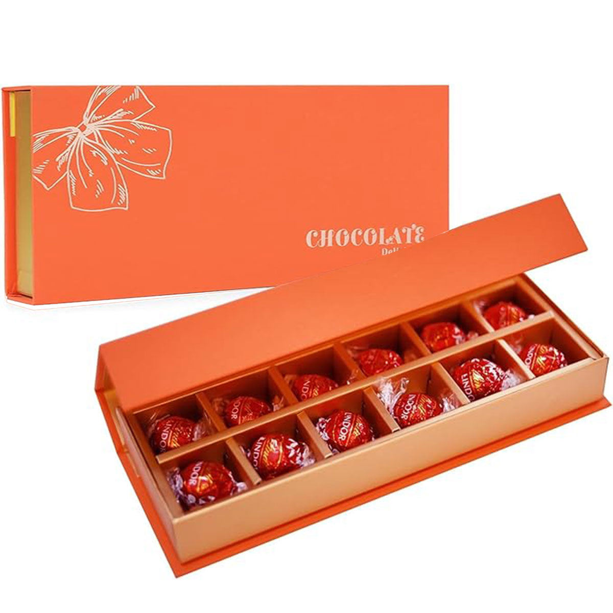 5pcs Chocolate Gift Boxes Book Style Clamshell 12-Slot