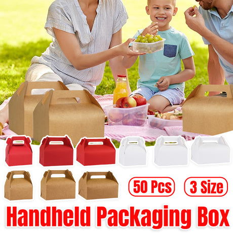 Portable Pastry Box Bakery Cake Packaging 50PCS