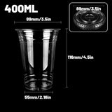 250Sets Transparent Drinking Cups with Lids 400ml Food-Grade