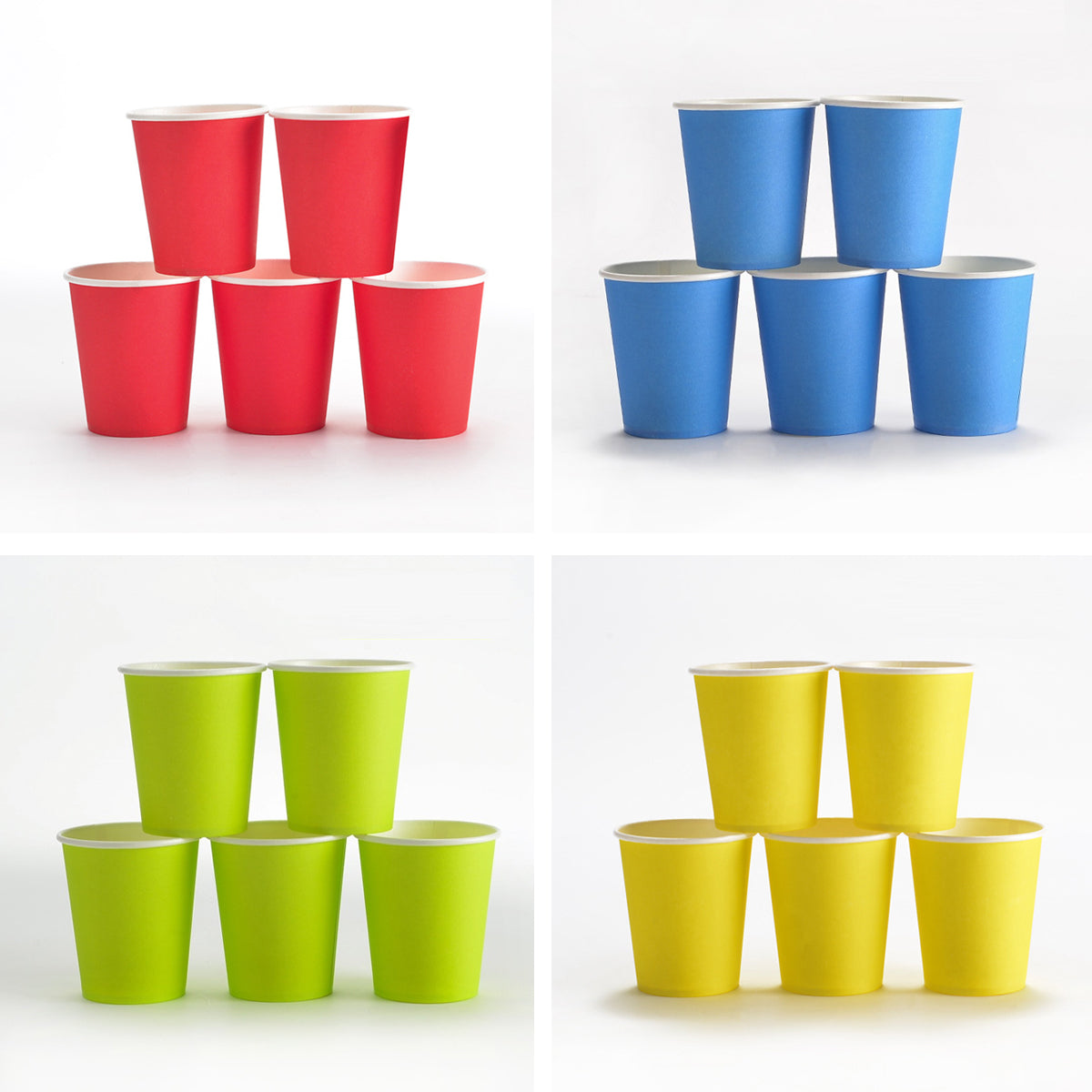 300PCS 6 Colours Disposable Paper Cups Food-Grade Hot and Cold