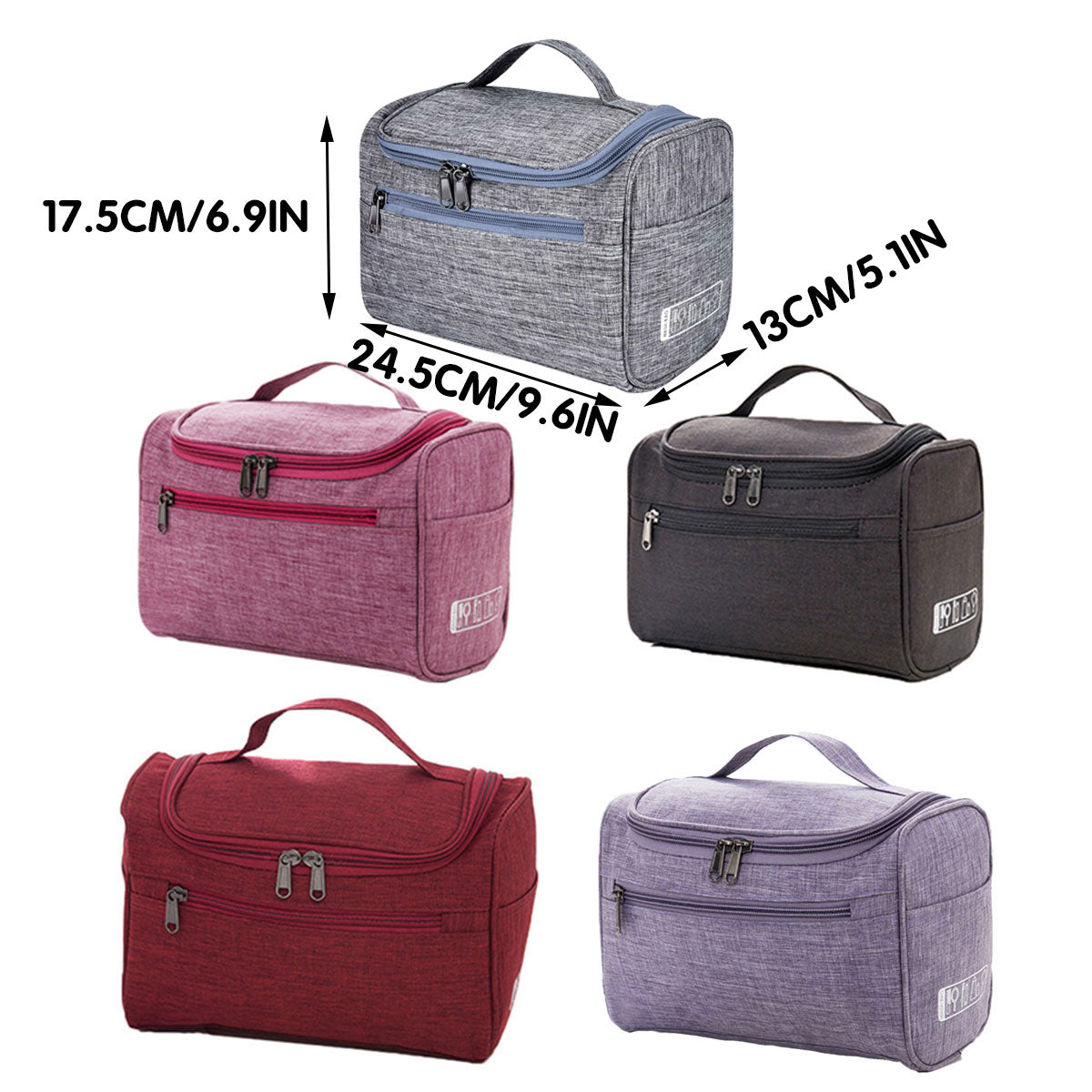 Travel Size Zipper Closure Toiletry Bag 1pc